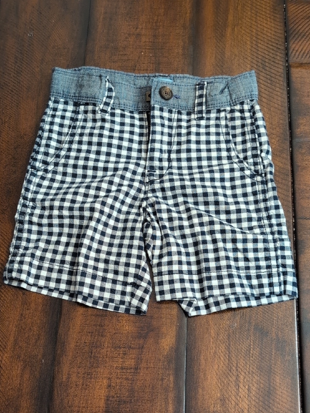 GAP Baby 2T Black & White Gingham Shorts